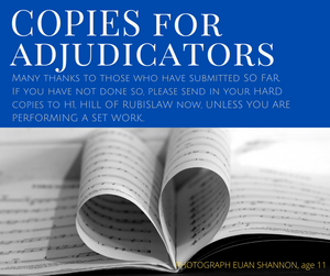 COPIES OF WORKS PERFORMED REQUIRED FOR ADJUDICATORS